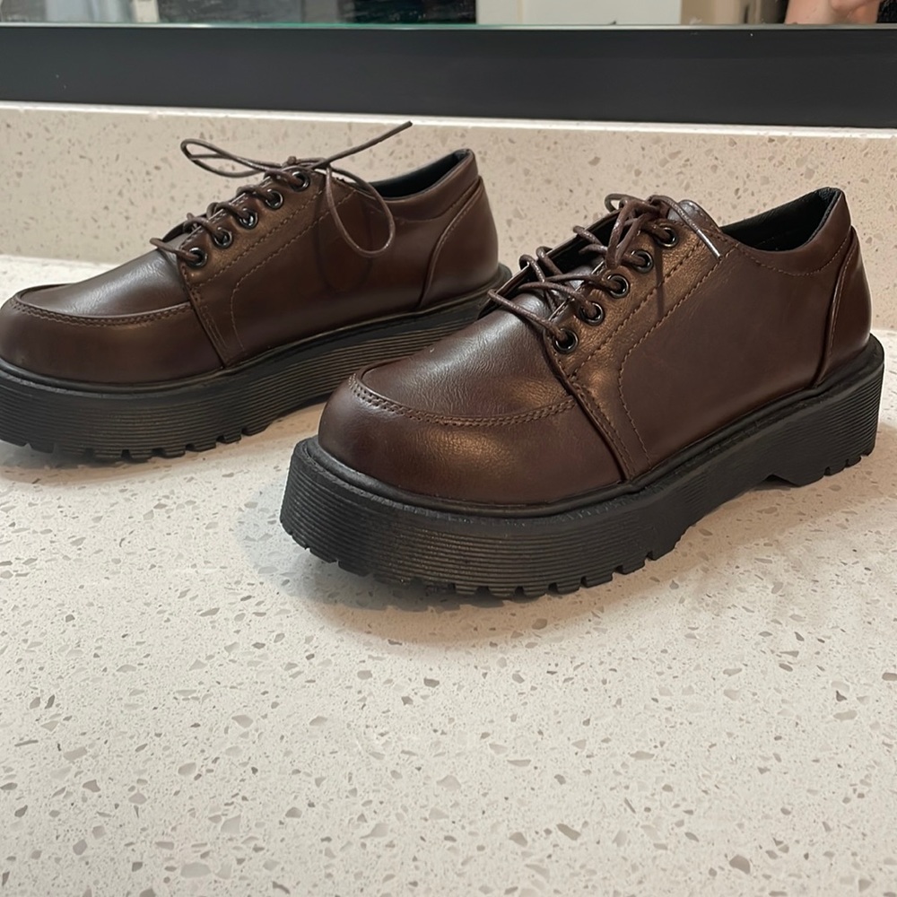 Brown Platform Oxfords